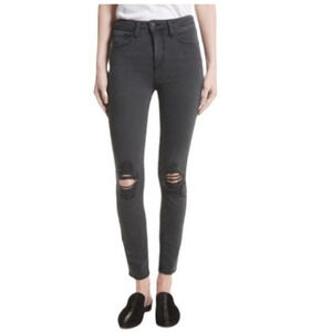 L'Agence NWOT Coal Destruct Gray High Rise Margot Skinny Denim Jeans Size 25